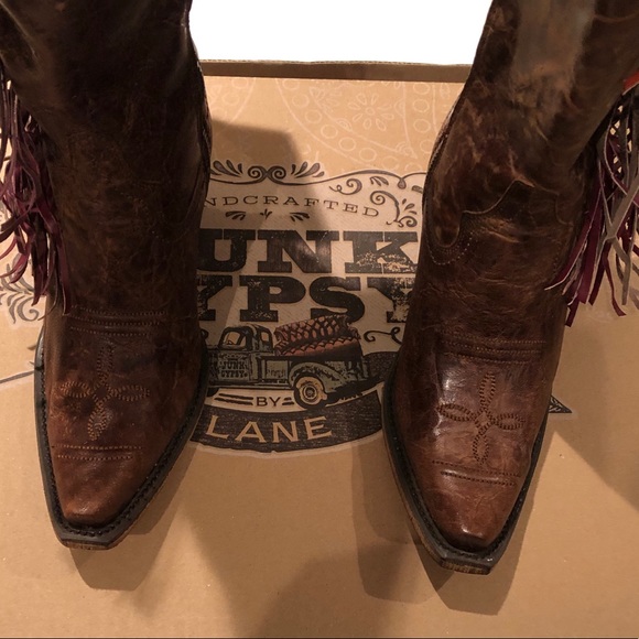 SOLD‼️NIB Junk Gypsy Spirit Animal Boho Ombré Fringe Boots Sz 6 BRAND NEW‼️SOLD - Picture 7 of 16